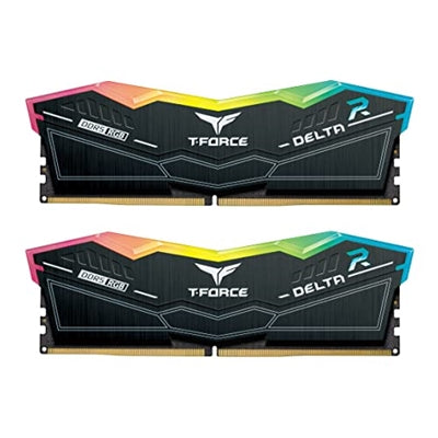 TEAMGROUP T-Force Delta RGB DDR5 Ram 32GB Kit (2x16GB) 5600MHz (PC5-44800) CL36 Desktop Memory Module Ram Black for 600 Series Chipset TEAMGROUP T-Force Delta RGB DDR5 Ram 32GB Kit (2x16GB) 5600MHz (PC5-44800) CL36 Desktop Memory Module Ram Black for 600 Series Chipset